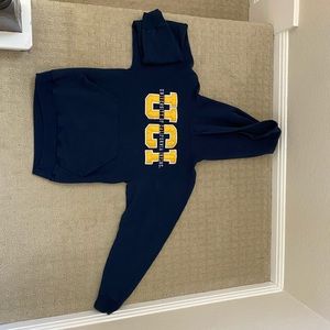 College sweatshirt with hood